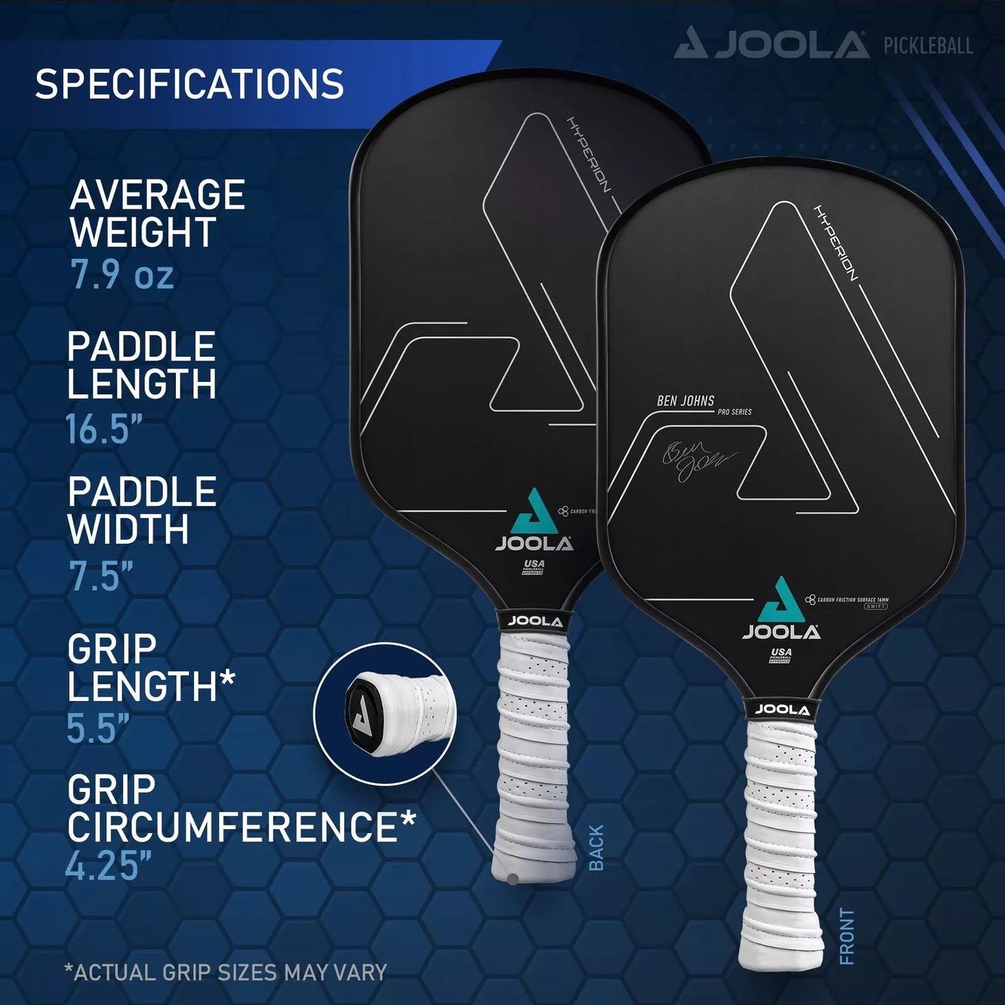 Joola Ben Johns Hyperion CFS 16mm SWIFT Pickleball Paddle