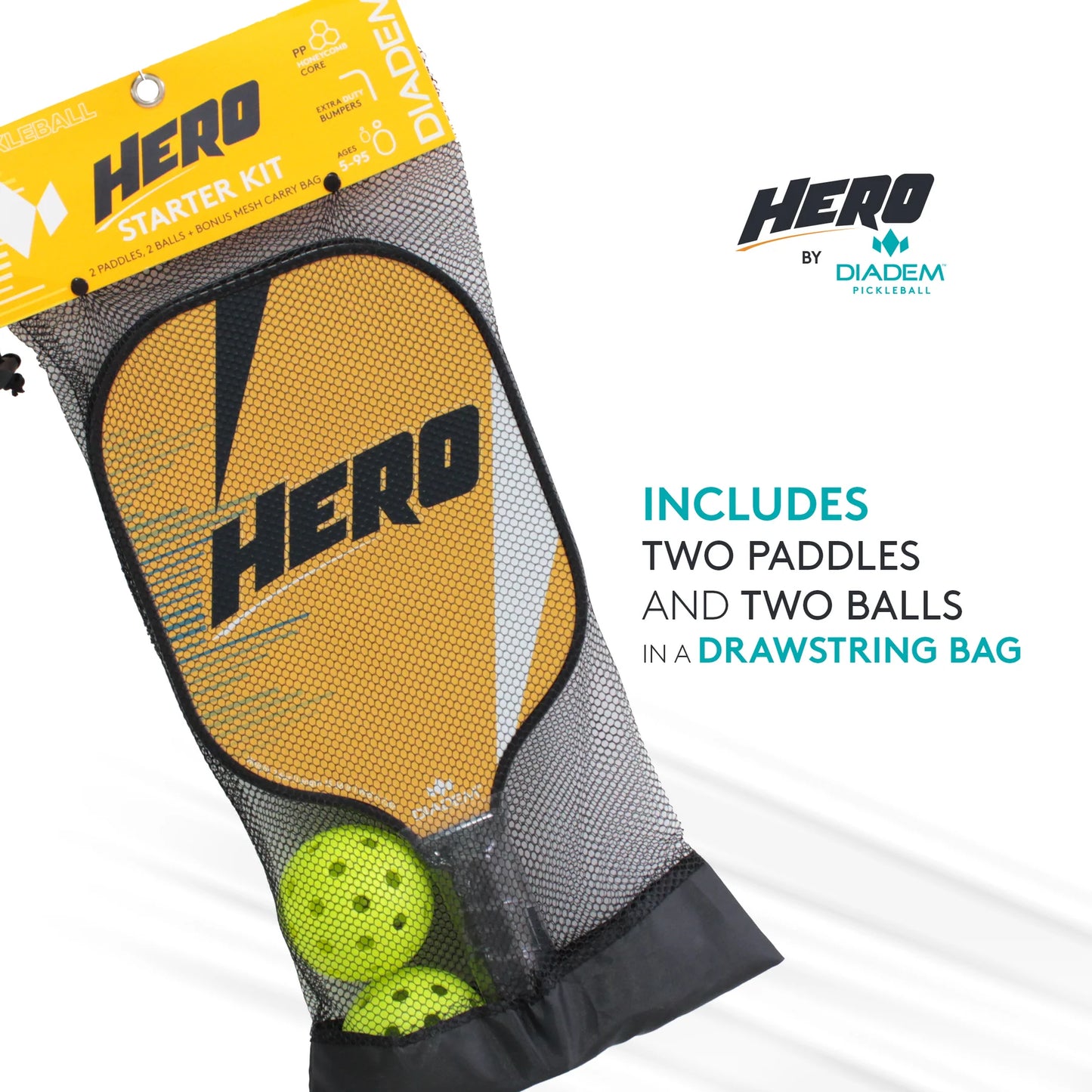 Diadem Hero Pickleball Paddle Starter kit